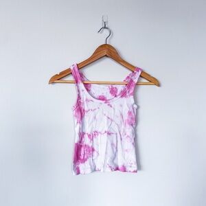 3/$20⚡️ Brandy Melville Pink Tie Dye Sleeveless Tank Top Ribbed Slight Crop